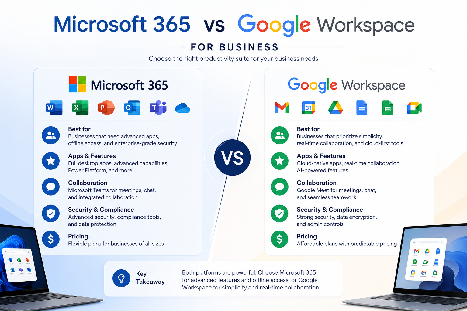 Microsoft 365 vs Google Workspace for Business: Which Is the Better Choice?