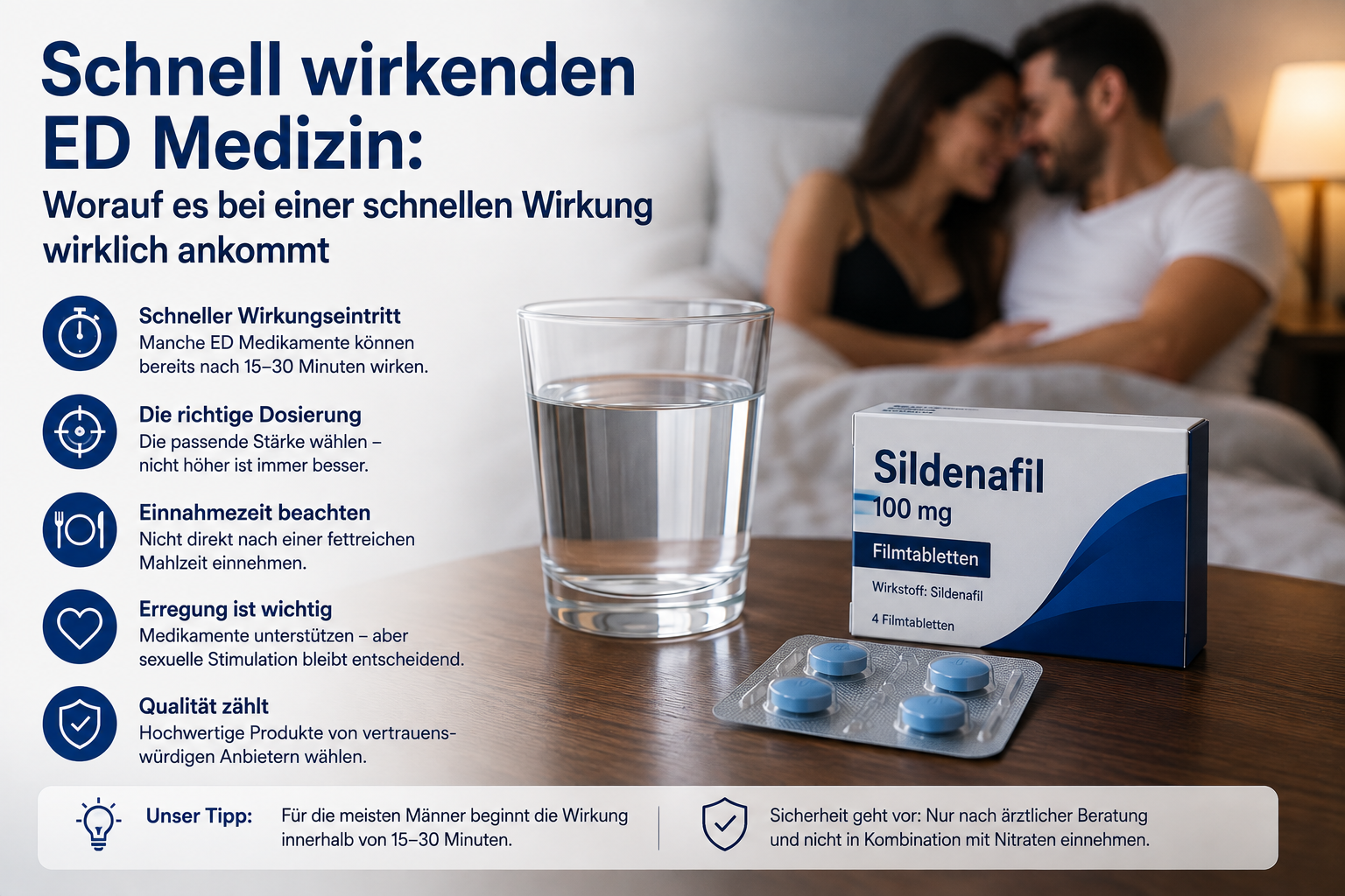 Schnell wirkenden ED Medizin: Worauf es bei einer schnellen Wirkung wirklich ankommt